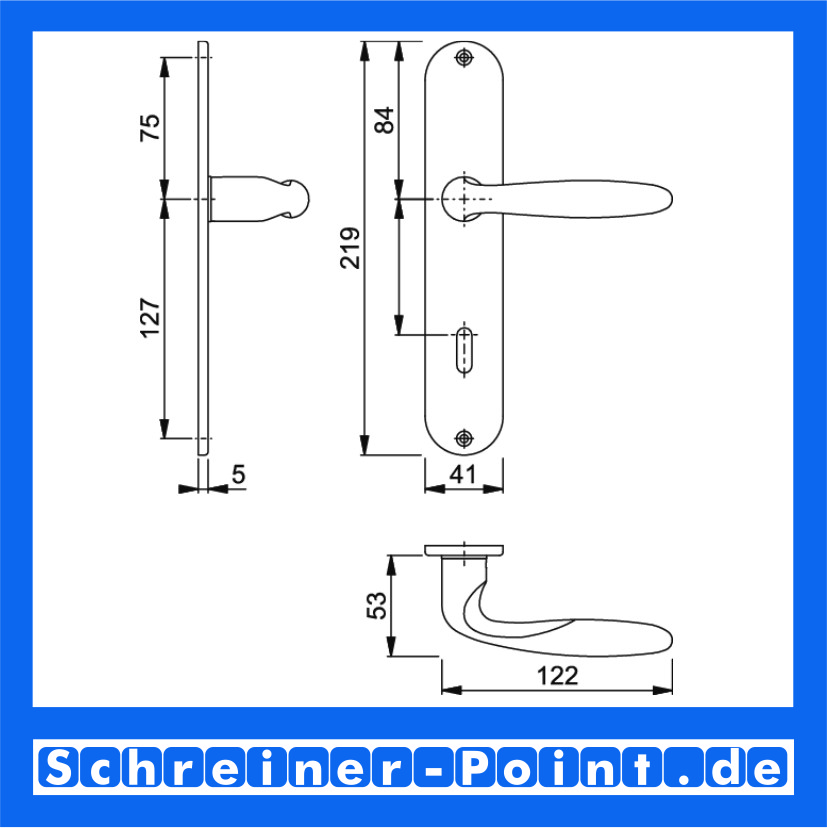 Hoppe Verona Messing verchromt F49 Langschildgarnitur M151/302, 2803641, 6375380, 2803691, 6991137, 2803755, 6492581, 2804424, 6375414